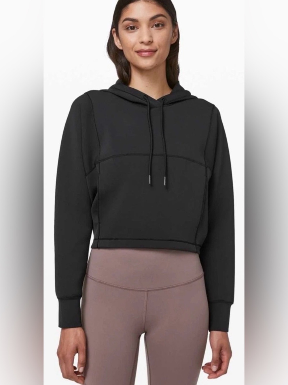 Lululemon Challenge Round Hoodie Size 4 Black Pullover EUC